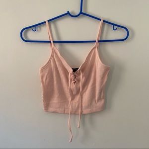 Forever 21 pink cropped cami tank top spaghetti